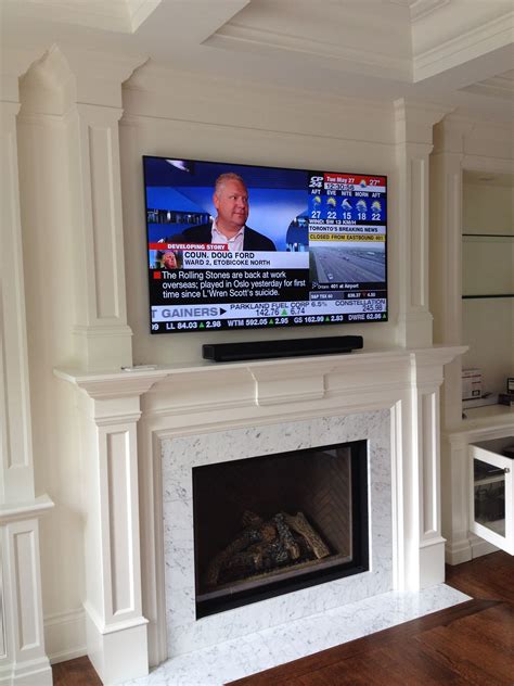 Sonos Playbar With 65 Samsung Tv Above Fireplace Apartment Living