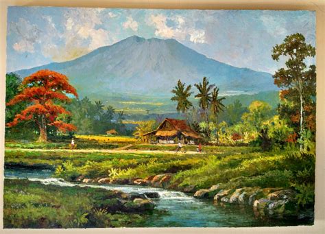 40 Terbaru Lukisan Alam Pedesaan Biasanya Beraliran Gambar Lukisan