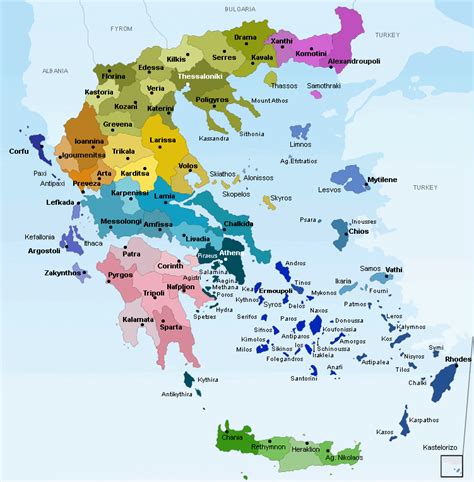 Piantina Della Grecia Cartina Politica Italia