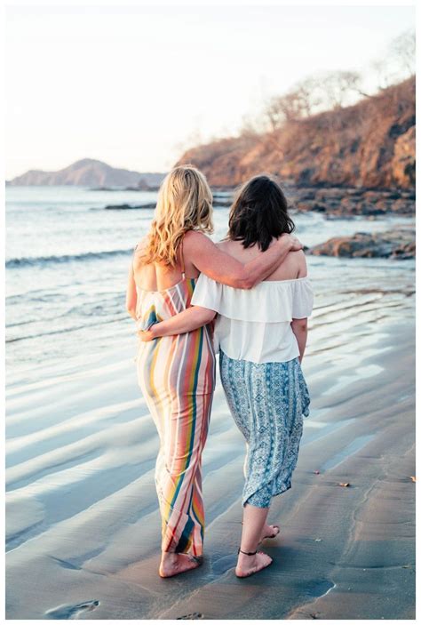 Mother And Daughter Walking On The Beach In Playa Hermosa Costa Rica