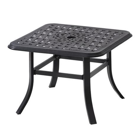 Alcott Hill Cast Aluminum Patio Side Table Outdoor Square Anti Rust