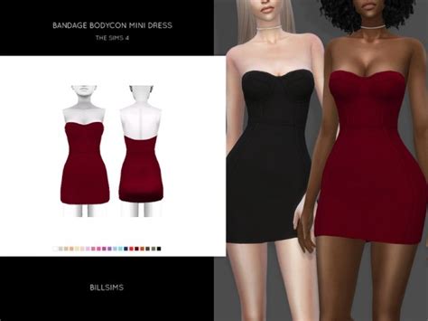 The Sims Resource Bandage Bodycon Mini Dress By Bill Sims Sims 4