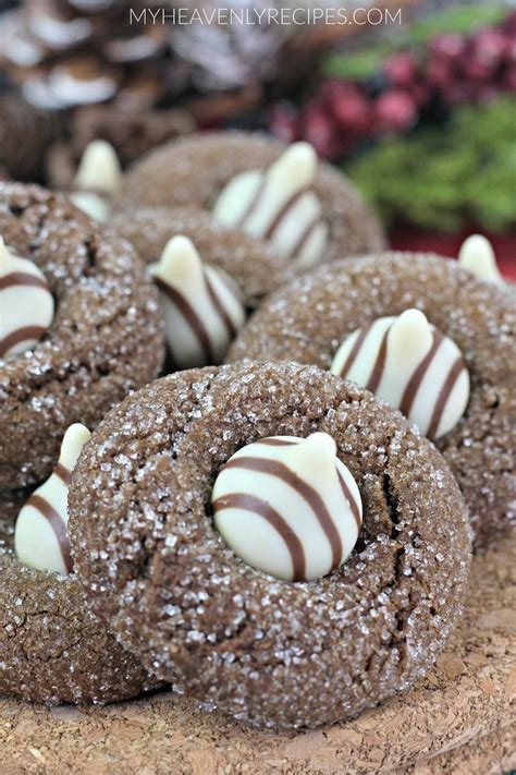 They end up looking like a decadent cookie that took a. Gingerbread Kiss Cookies - My Heavenly Recipes | Cookie bar recipes, Kiss cookie recipe, Kiss ...