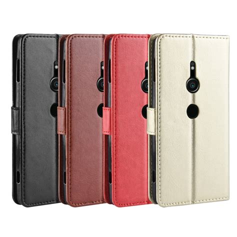 For Sony Xperia Xz2 H8216 Case Wallet Flip Style Glossy Pu Leather