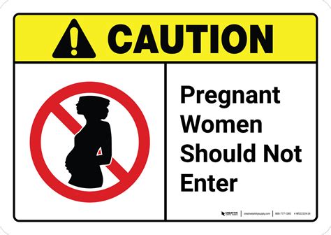 caution pregnant women should not enter with icon ansi landscape wall sign