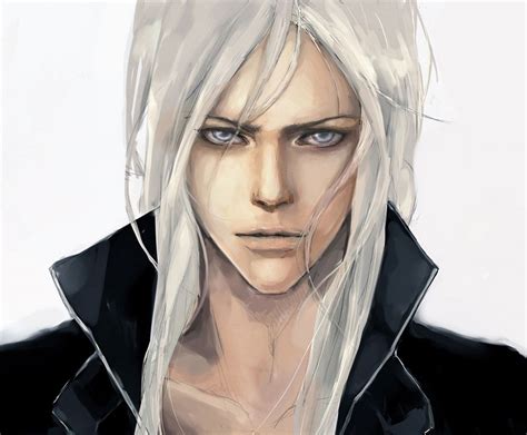 Anime Boy With White Hair And Silver Eyes