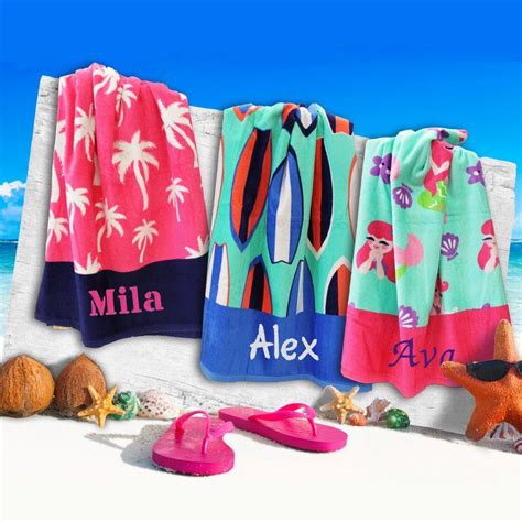 beach towels personalized custom beach towel monogrammed beach towel embroidered beach towel