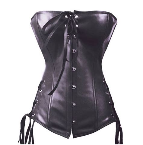 Gothic Punk Faux Leather Lace Up Overbust Waist Trainer Rebelsmarket