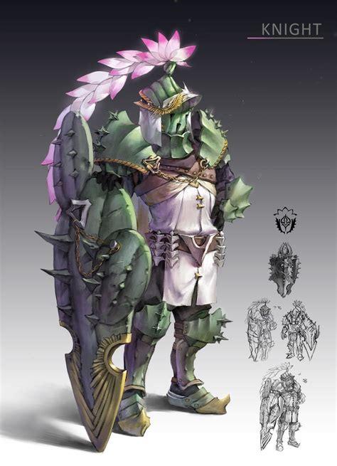 Artstation Cactus Knight Wooju Ko Fantasy Character Design