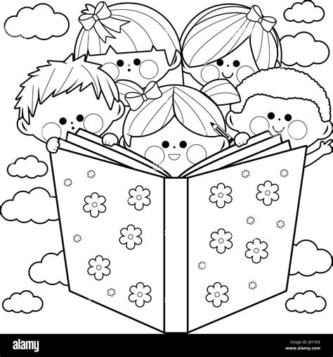 42 Dibujos Para Colorear De Niños Leyendo Un Libro