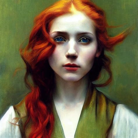 a beautiful red haired woman ai art gallery