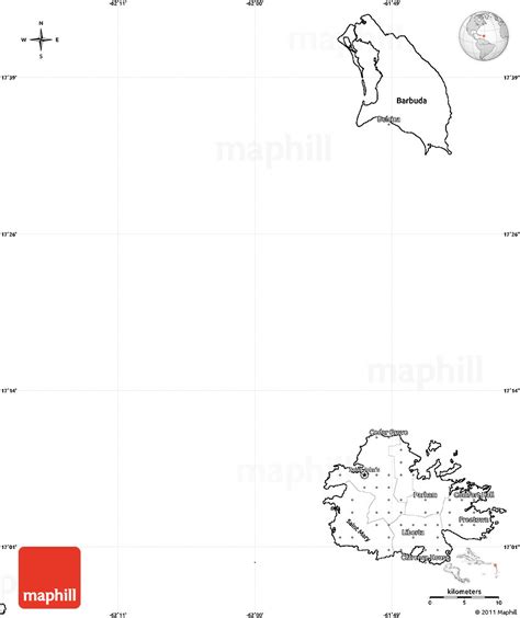 Blank Simple Map Of Antigua And Barbuda