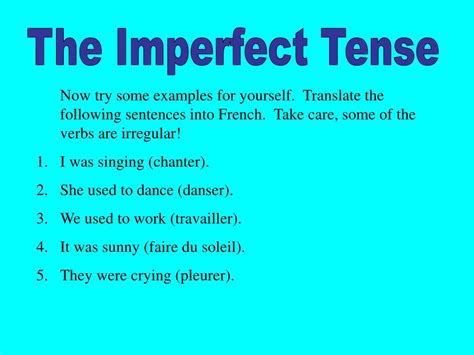 Ppt The Imperfect Tense Powerpoint Presentation Free Download Id