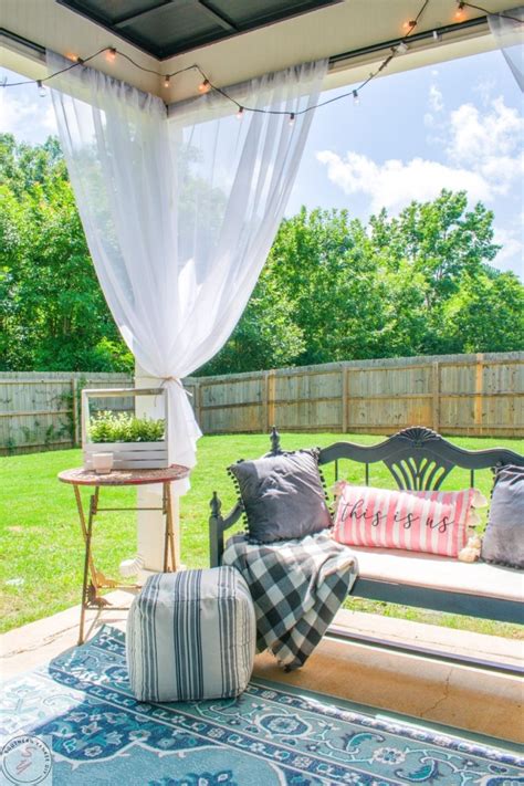 Diy Outdoor Curtains And Screened Porch For Under 50