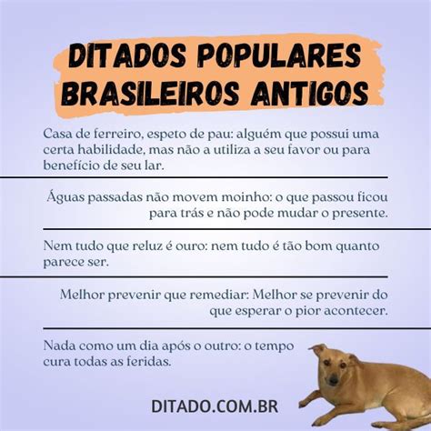 Ditados Populares Brasileiros Antigos Ditado