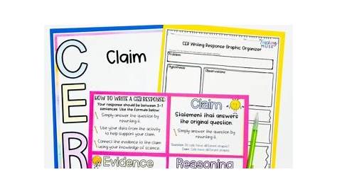 CER Claim Evidence Reasoning Posters and Writing Practice Worksheets