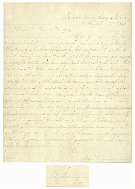 Lot Detail Robert E Lee Signed General Order No 9 Bidding Farewell
