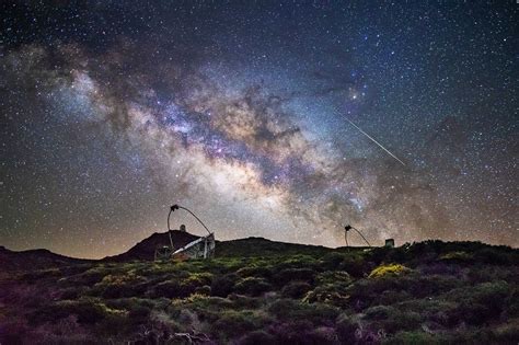 Milky Way Starry Night Sky Over La Palma Spain Canvas Wall Art Print