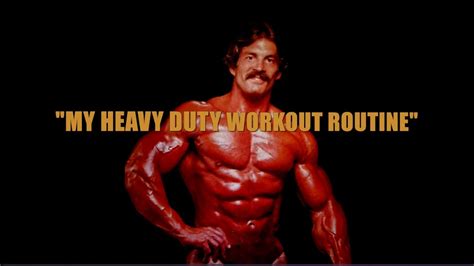 Mike Mentzer My Heavy Duty Workout Routine Youtube