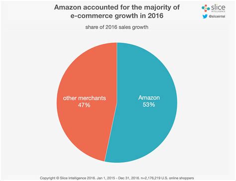 Amazon captured more than half of all online sales growth last year