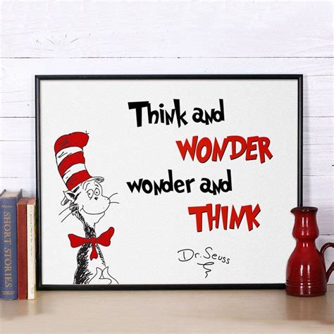 Canvas Poster Dr Seuss Quote Print Think And Wonder Inspirational