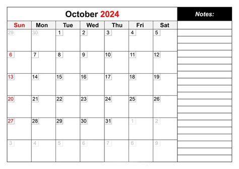 October Printable Calendar 2024 Cable Squats