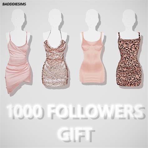 Pink Party Dress Set 1000 Followers T Instagram Sims 4 Mods