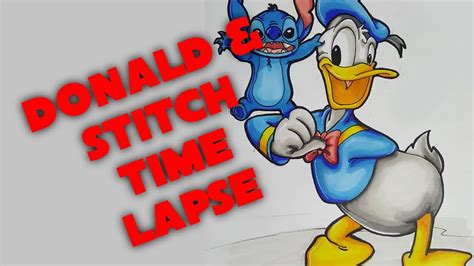 Donald Duck And Stitch Drawing Time Lapse Youtube