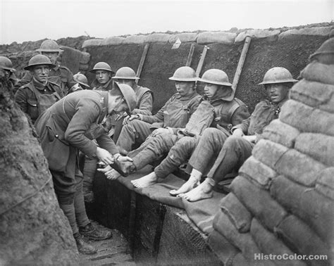 Trench Foot Inspection Ww1 Colorized Historical Pictures