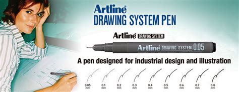 Artline Drawing System Technical Pen Ek 232 005mm 08mm Set Of 9