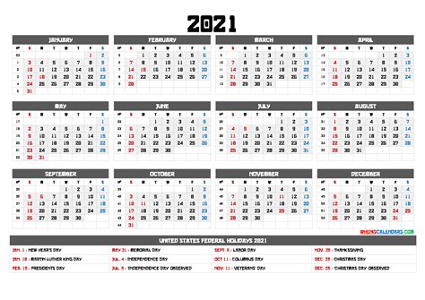 Printable 12 Month Calendar On One Page 2021 12 Templates