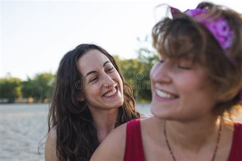 Lesbian Couple On The Beach Stock Image Image Of Nature Cute 261570953