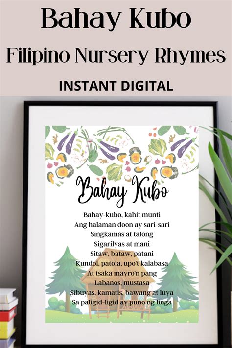 Bahay Kubo3 Sizes Digital Download Filesinstant Digitalchildrens