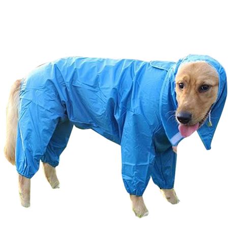 Large Dog Raincoat Clothes Waterproof Rain Jacket Jumpsuit For Big Dogs