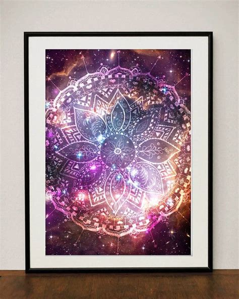 Cosmic Mandala Art Print By Shopcatchingrainbows On Etsy