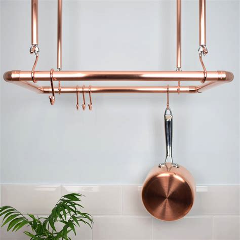2 making use of ceiling anchors. Copper Ceiling Pot And Pan Rack, Organiser By Proper ...