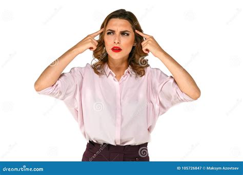 Business Woman Trying To Remember Something Stock Image Image Of Girl
