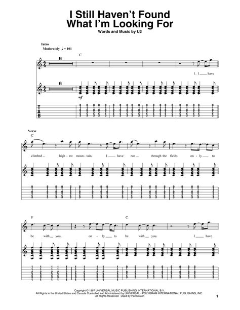 i still haven t found what i m looking for by u2 guitar tab play along guitar instructor