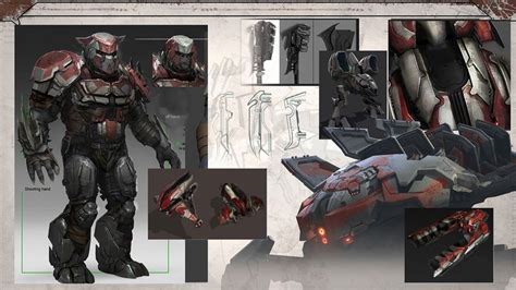 The Concept Art For An Upcoming Sci Fi Film Is Shown In Red And Grey