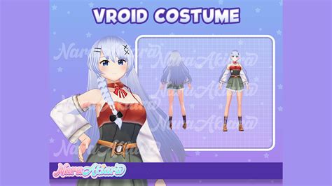 Show Your Style With 3d Vroid Clothes Dark Green Mini Dress With Arm Sleeves For Your Vtuber Stream