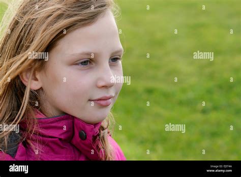 8 Years Old Girl Portrait Germany Stock Photo Alamy