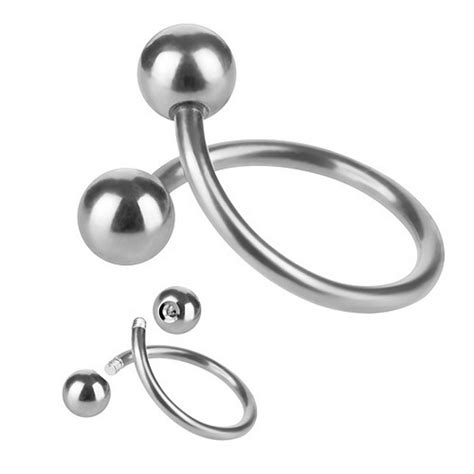 Taffstyle Piercing Set Piercing Edelstahl Spirale Mit Doppel Kugel