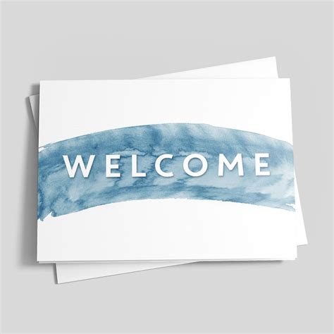 Blue Stripe Welcome Card By Brookhollow