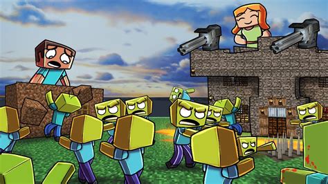 Minecraft Zombie Base Challenge Zombie Horde Attacks Noob Vs Pro