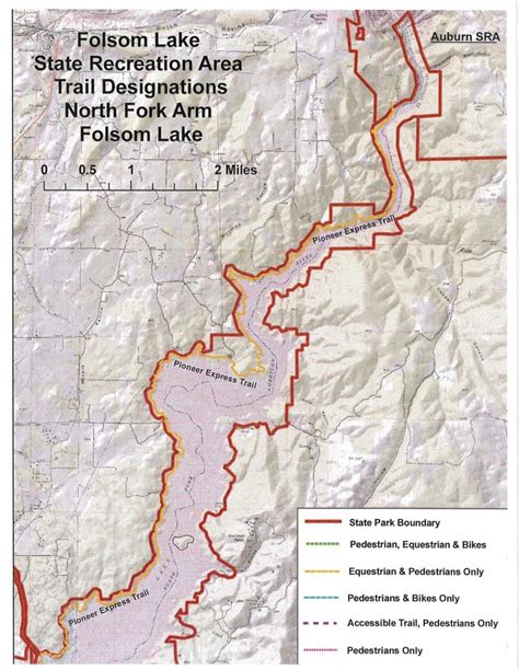 Folsom Lake Sra Trail Access Designations Includes Lake Natoma