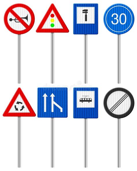 Traffic Road Sign Set Stock Vector Illustration Of Symbol 38101518