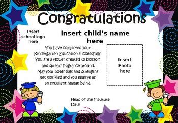 Colorful puzzle borders give children a pleasant impression. Graduation Certificates- Kindergarten - Preschool ...