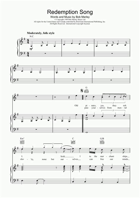 Whatever the reason is, there's an app for you. Redemption Song Piano Sheet Music | OnlinePianist