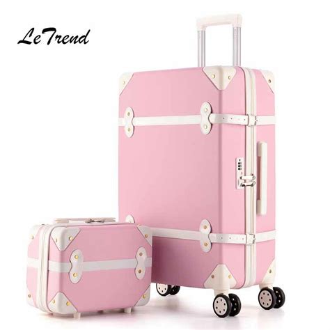 Letrend Women Suitcases Wheel Trolley Rolling Luggage Set Spinner