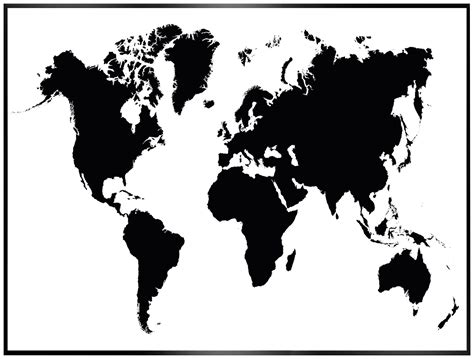 Download pdf, epub, mobi, kindle von weltkarten. Minimalistisches Wandbild von Weltkarte in schwarz weiß ...